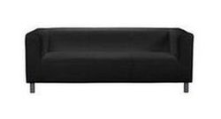 Jasper Leather Effect Regular Sofa - Black